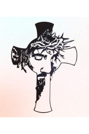 Krzyż z wizerunkiem twarzy Jezusa wz1