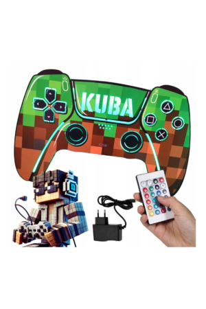 PAD PS5 KONTROLER lampa MINECRAFT personalizowana dla GRACZA KOLORY PILOT