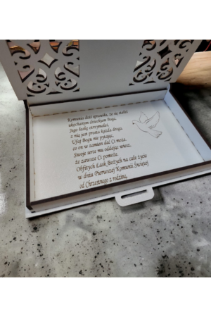Personalizowane pudełko na pieniądze - Pamiątka Komunii