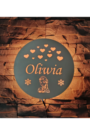 Lampka okrągła Elsa PERSONALIZOWANA OKRĄGŁA LAMPKA LED