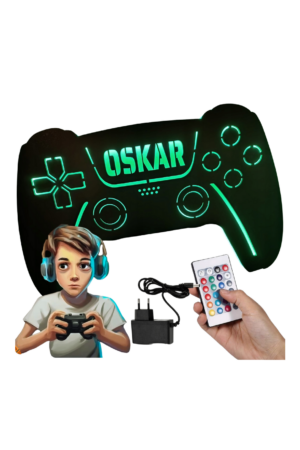 PAD PS5 KONTROLER lampka lampa dla dziecka GRACZA CZARNY PILOT RGB 16KOLOR