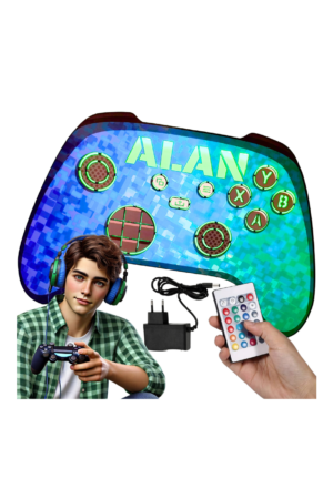 PAD XBOX KONTROLER personalizowana lampka nocna led neon dla dziecka PIKSEL