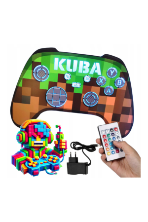 PAD XBOX KONTROLER personalizowana lampka nocna dla dziecka MINECRAFT RGB